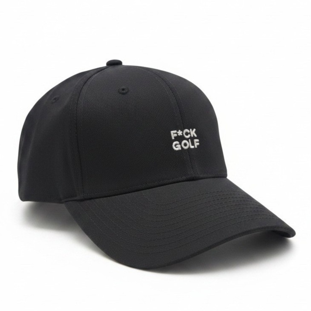 G/FORE F*CK GOLF Snapback Hat Onyx Black Cotton Baseball Cap GMH000073 OSFA